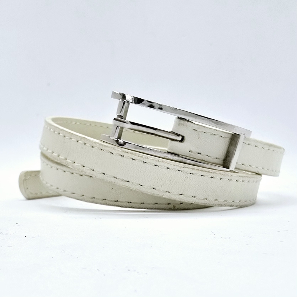 Women's White Leather Wrap Bracelet